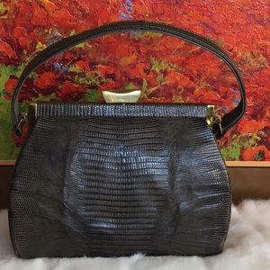Fine Vintage Authentic Lizard Jackie Bag